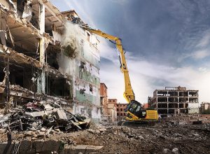 Fragments of partly demolished building