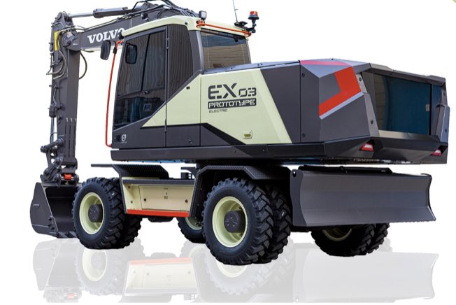 noticias maquinaria Volvo CE excavadora de ruedas eléctrica EX03