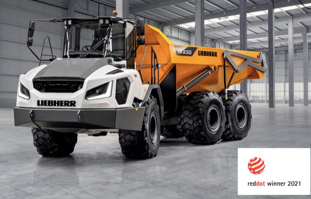 noticias maquinaria dúmper articulado de Liebherr Red Dot Award 2021