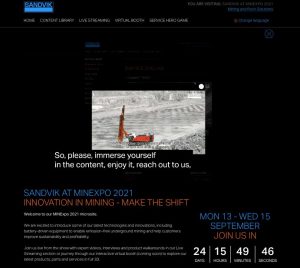 noticias maquinaria Sandvik microsite para MINExpo