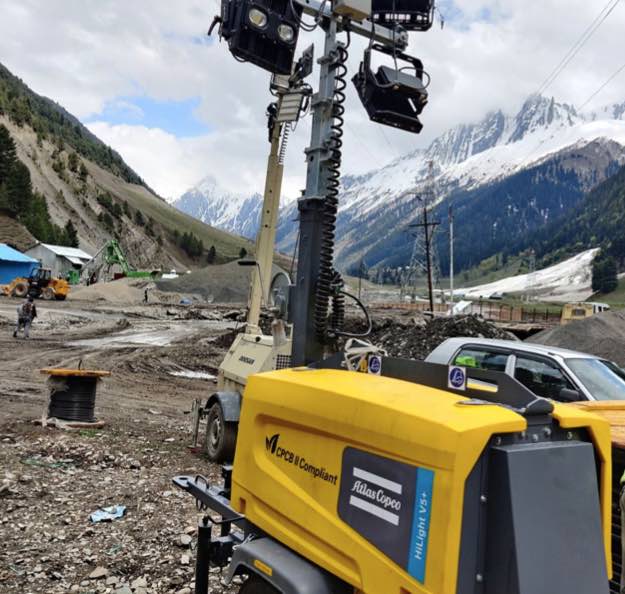 noticias maquinaria Torres de iluminación atlas Copco