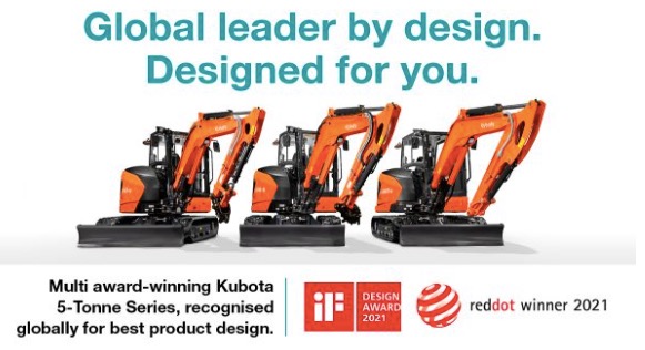 noticias maquinaria miniexcavadoras Kubota iF Design Award 2021