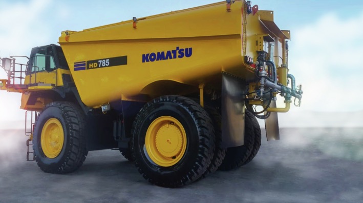 noticias maquinaria Komatsu camión cisterna autónomo