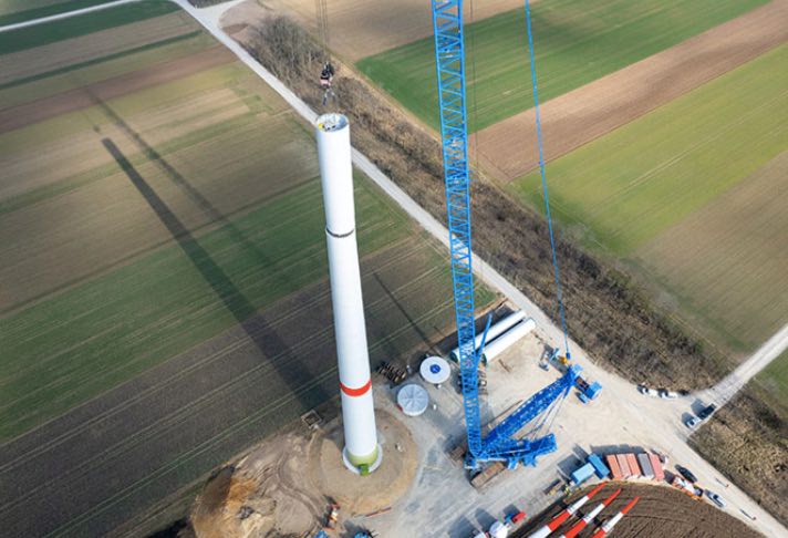 noticias maquinaria Las grúas sobre orugas de Liebherr en parques eólicos
