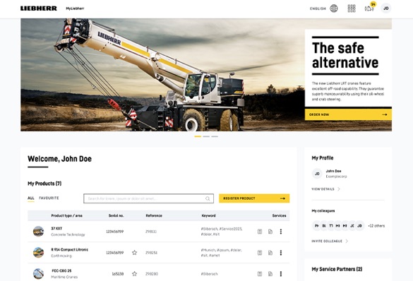 noticias maquinaria Nuevo diseño y las funciones en MyLiebherr que mejoran la experiencia