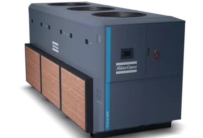 noticias maquinaria Atlas Copco enfriadora de agua híbrida TCA 55-215A.