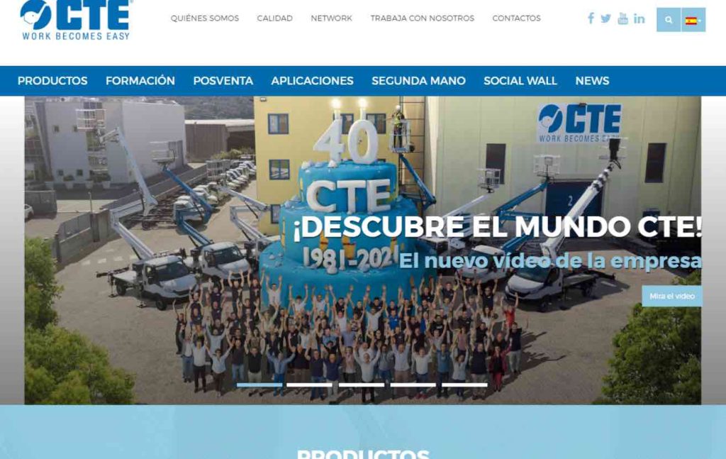 noticias maquinaria El sitio web de CTE habla español
