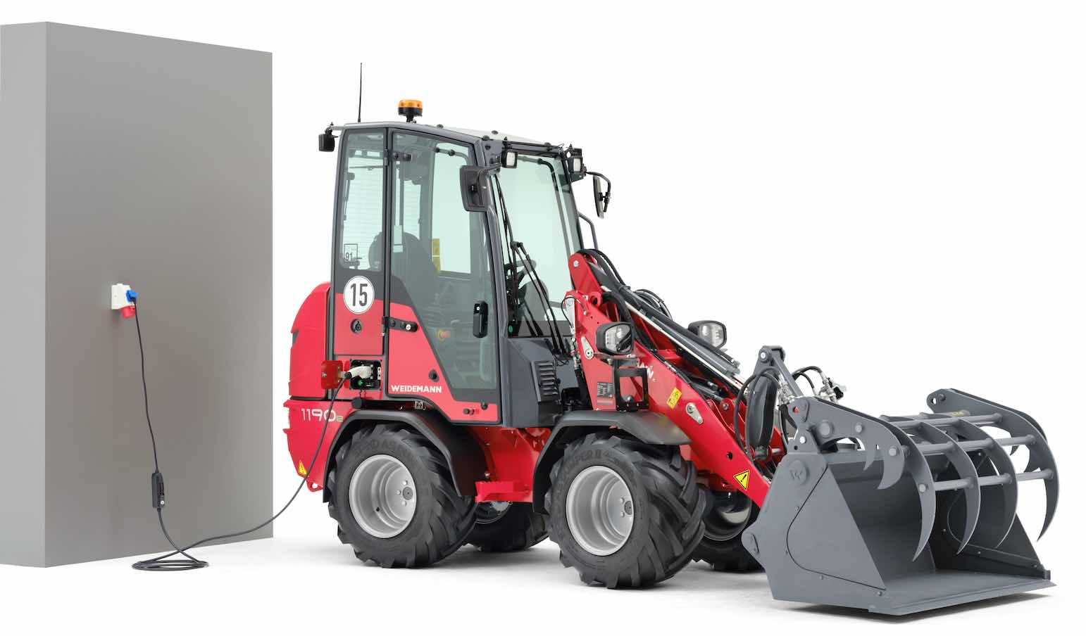 noticias maquinaria cargadora Hoftrac® 1190e de Weidemann con batería