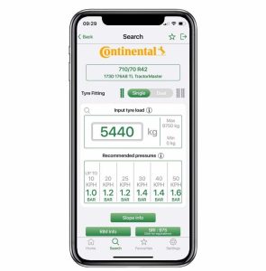 noticias maquinaria Continental ofrece Agro-Tyre-Pressure App