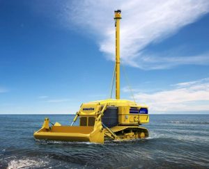 noticias maquinaria Komatsu y Asunaro Aoki Construction en un proyecto del futuro