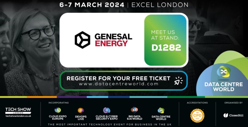 noticias maquinaria Genesal Energy participa en Data Centre World London