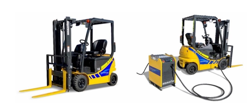 noticias maquinaria Komatsu comienza pruebas en carretillas con baterías de iones de sodio