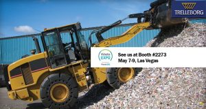 noticias maquinaria Trelleborg en WasteExpo con neumáticos sólidos Brawler