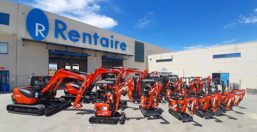 noticias maquinaria Rentaire incorpora 20 nuevas miniexcavadoras Kubota