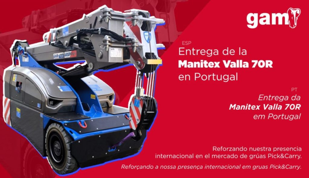 noticias maquinaria GAM Soluciones entrega una Manitex Valla 70R en Portugal
