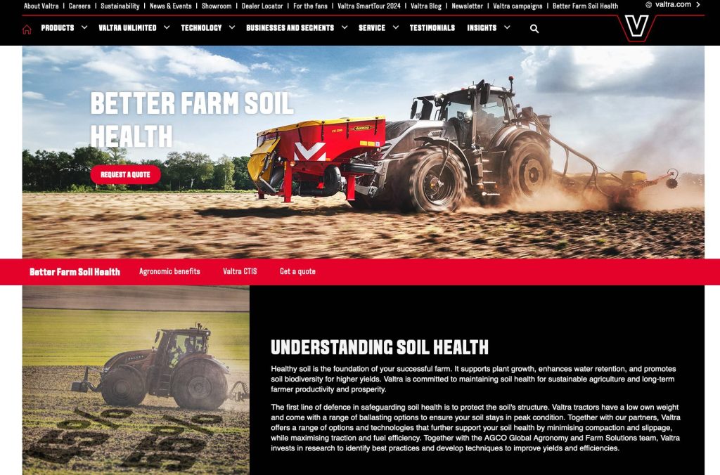 noticias maquinaria Valtra lanza nueva página web para promover la salud del suelo
