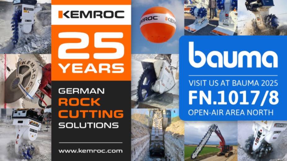 noticias maquinaria KEMROC en bauma 2025 con soluciones para el corte de roca