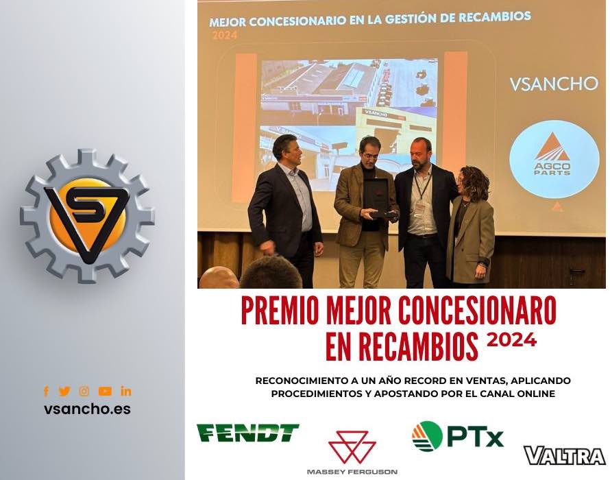 noticias maquinaria VSancho, Premio al Mejor Concesionario en Recambios AGCO