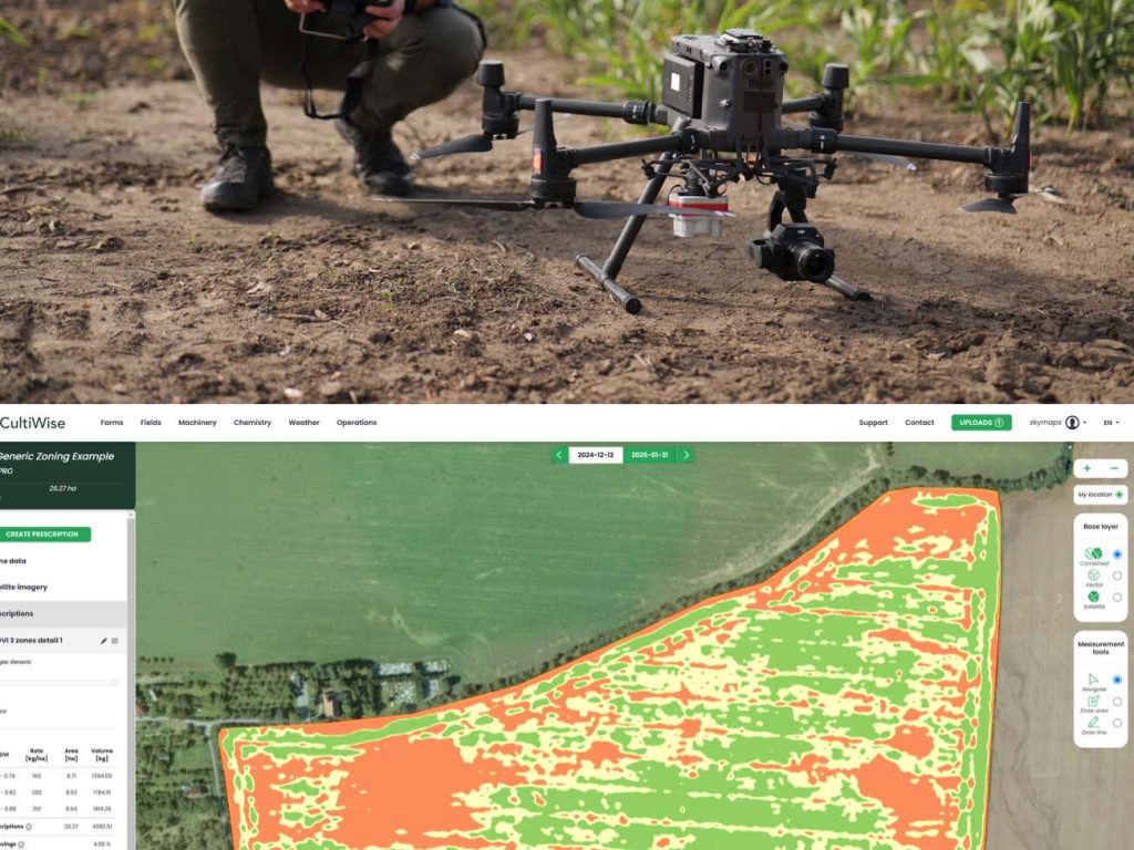 noticias maquinaria CultiWise añade mapas obtenidos con drones