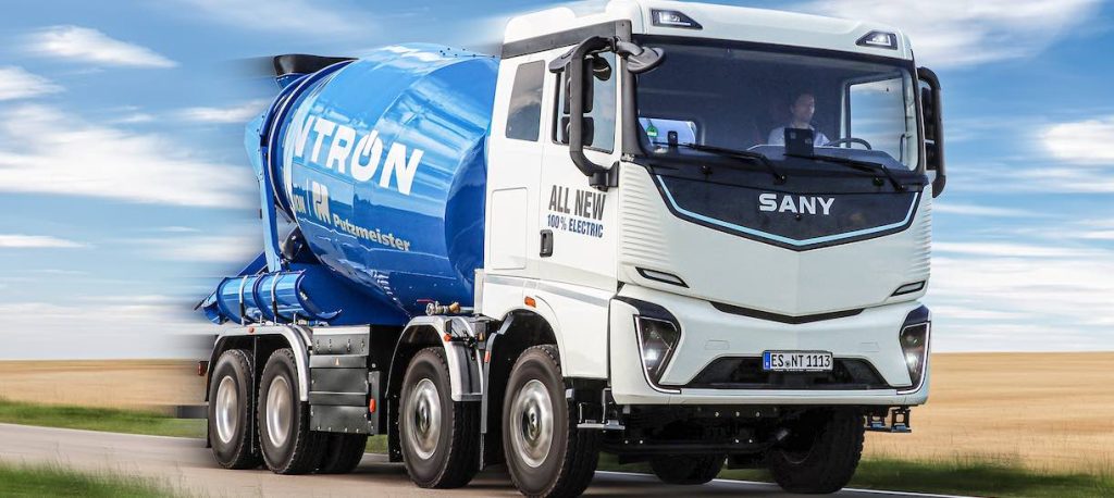 noticias maquinaria Putzmeister con la mezcladora eléctrica iONTRON en bauma 2025