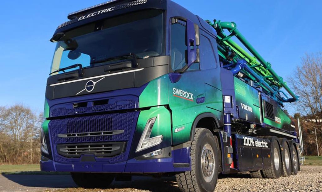 noticias maquinaria Putzmeister y Volvo bomba de hormigón 100% eléctrica