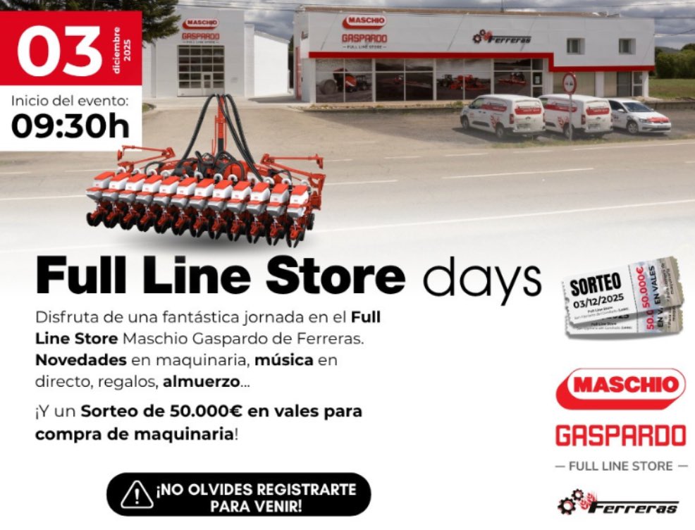 FULL LINE STORE Days deMaschio Gaspardo en Ferreras Comercial Agraria noticias maquinaria