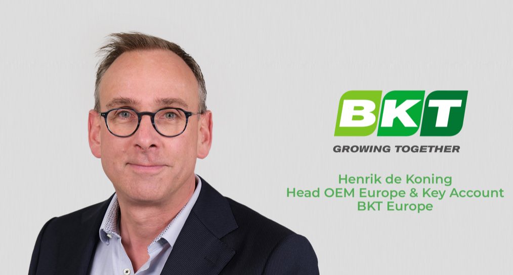 BKT Europe nombra a Henrik de Koning nuevo Head OEM Europe noticias maquinaria