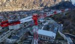 Una grúa Potain MDT 269 en una central hidroeléctrica en el Valle de Aosta