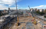 Dos grúas Grove trabajan en el nuevo pabellón de los Juegos Mediterráneos 2026
