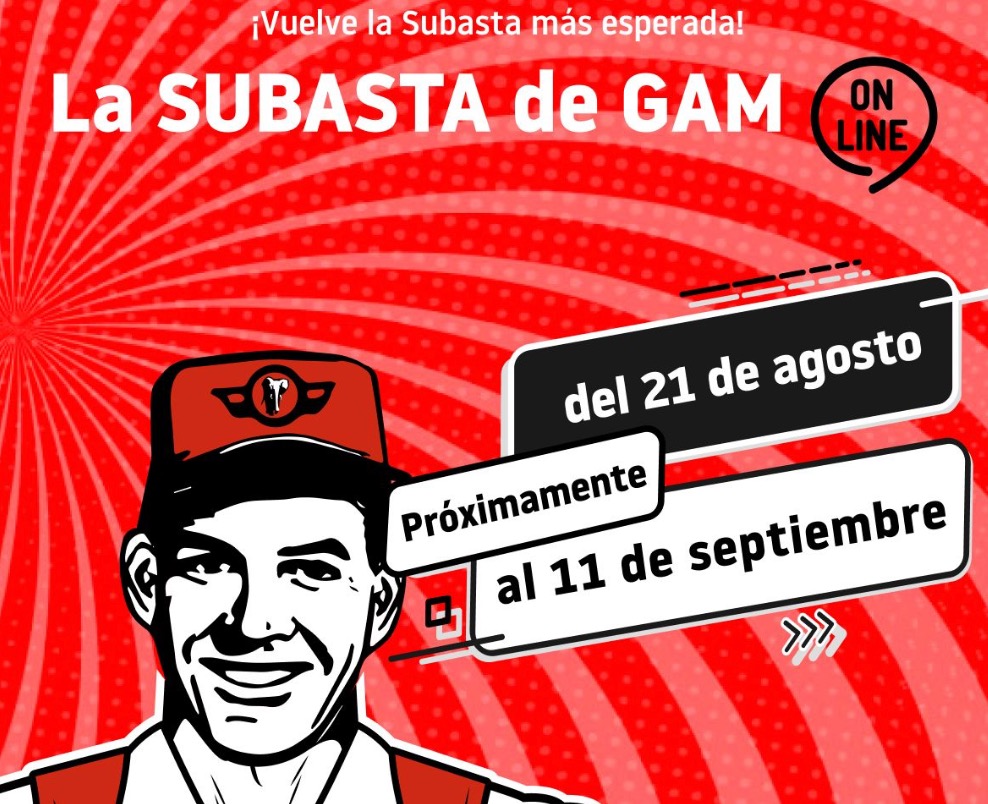 Nueva subasta de GAM del 21 de agosto al 11 de septiembre noticias maquinaria